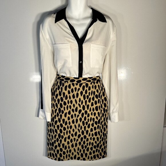 Peter Nygard SZ 22 Ivory Georgette Top Career Minimalist Dressy Old $ Preppy - Picture 4 of 8